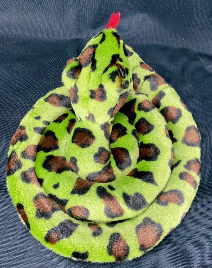 Jouet serpent de simulation en peluche de haute qualité, poupée serpent vert doux, cadeau d'environ 130cmt e2987