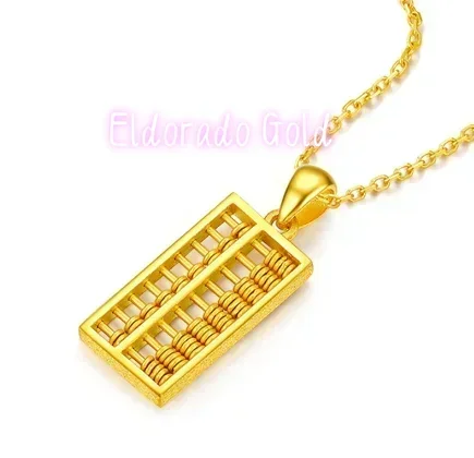 

Eldorado Gold goldreal 24k pendants for women 999 abacus pendant fine jewelry accessories charms