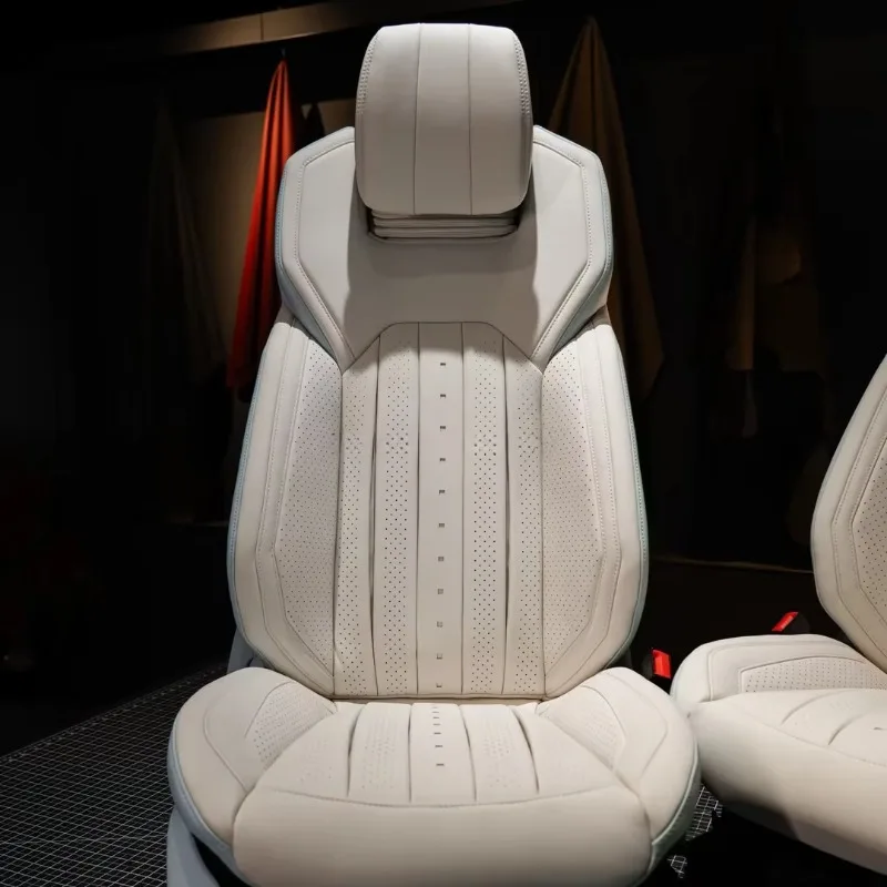 Custom Leather Seat Covers Bespoke Nappa Upholstery 3D Hexagon Quilted xyl
