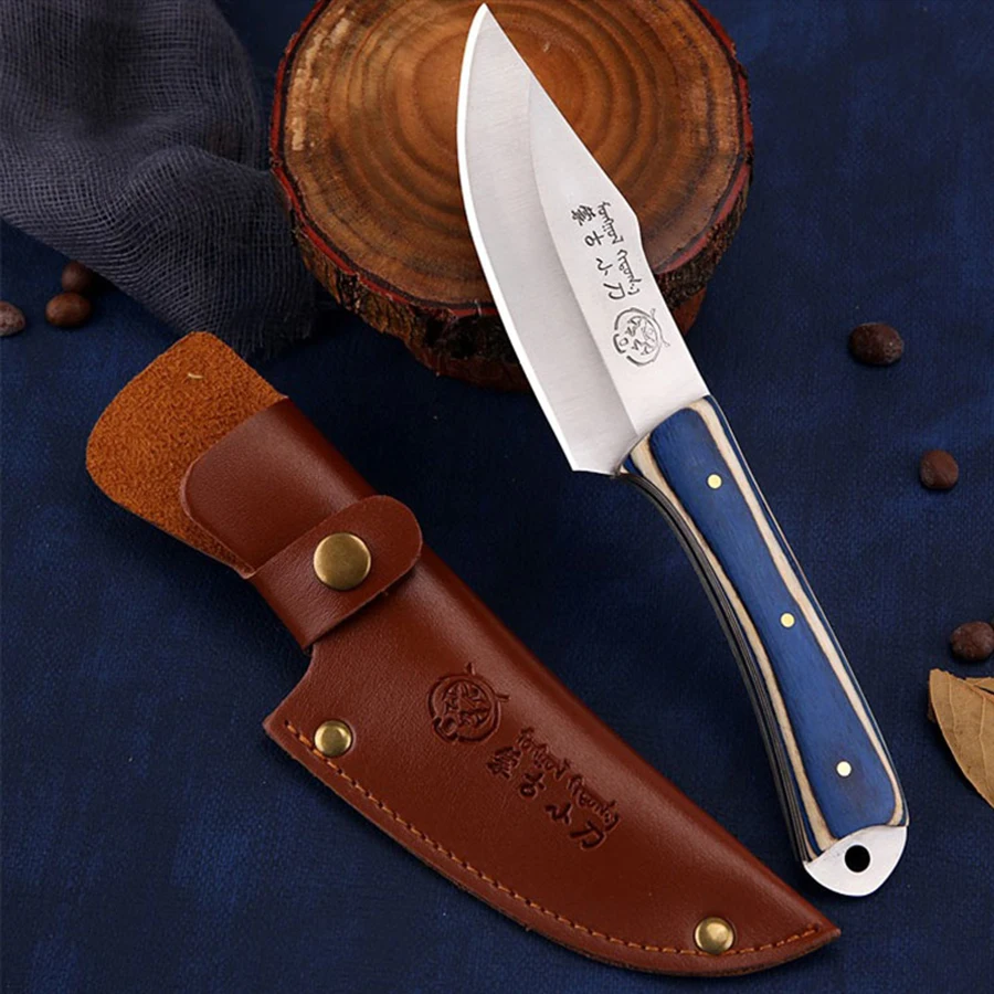 Mongolian Pocket Knife Multi-Purpose Knife Handle Meat Barbecue Outdoor Knife Meat Eating Knife Fruit Knife Small Vegetable Knif