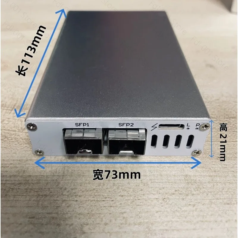 Usb4 Network Card Portable 10g/25g Network Card Usb4 Network Card Sfp Optical Interface High Speed Plug And Aluminum Alloy