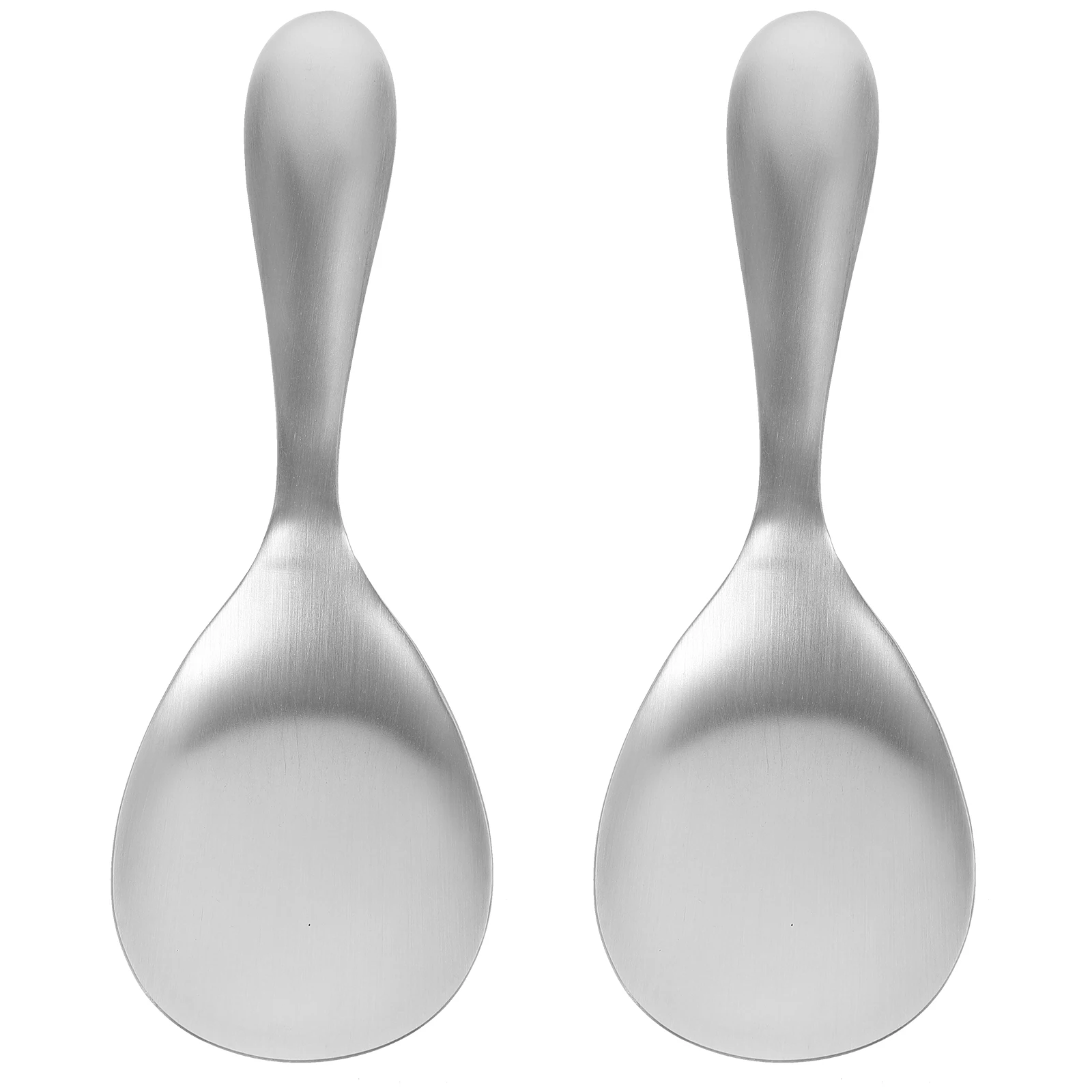 

2Pcs Stainless Steel Rice Spoons Nonstick Large Size Home Kitchen Spoons Cooking Supplies Rice Scoops Non-Stick Scoops