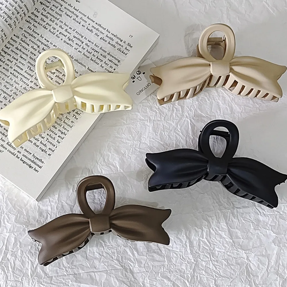 New 12.5cm Bow Hair Clip Minimalist Bowknot Korean Hair Claw Clip Hairpin Elegant Shark Clip Exquisite Hair Accessories