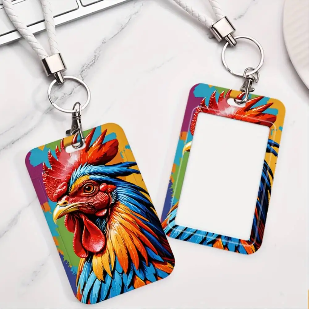 Colorful Rooster Head ID Card Holder Plastic Card Case For Doctor Nurse Student Office Worker Bank Access Card Holiday Gift