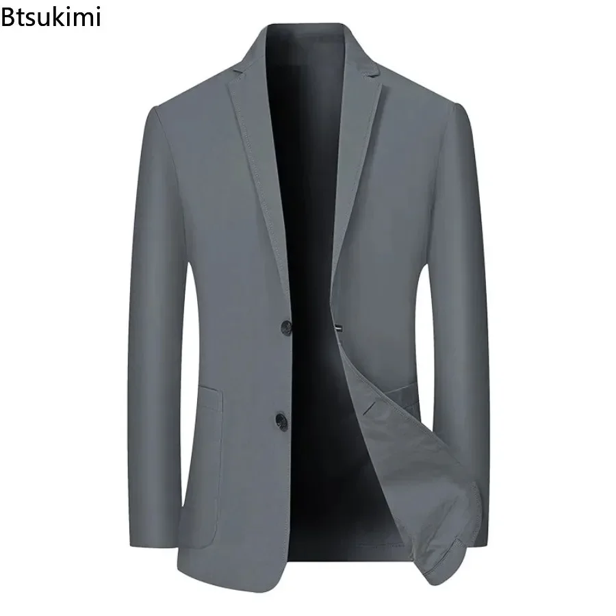 Men's Summer Breathable Thin Blazers Jacket High Quality Male Quick Drying Blazers Coats Men Business Formal Wear Suits Coats