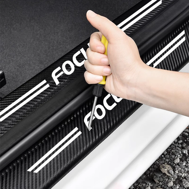 

Luminous Car Door Sill Stickers For Ford Focus Mk2 Mk3 Mk4 Abarth 695 Leather Car Threshold Protection Strip