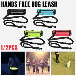 1/2 Pcs Hands Free Dog Leash Nylon Premium Dog Running Leash with Waist Bag Durable Dog Traction Rope for Walk Running Training