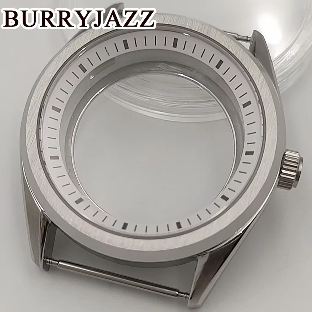 

BURRYJAZZ 40mm NH34 NH35 NH36 NH38 NH39 NH70 NH72 Watch Case Silver Stainless Steel Case Waterproof Sapphire Crysta