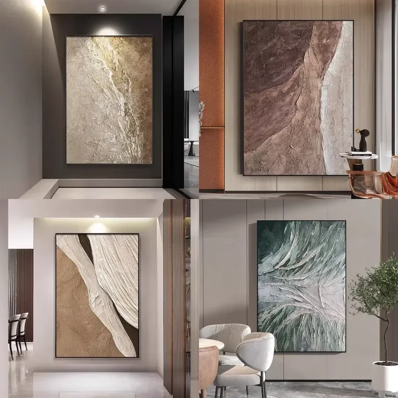 for 3D Wholesale Fashion Modern Pure Hand Painted Wall Art Matte Finish Abstract Style Canvas Still Life Decorative Painting