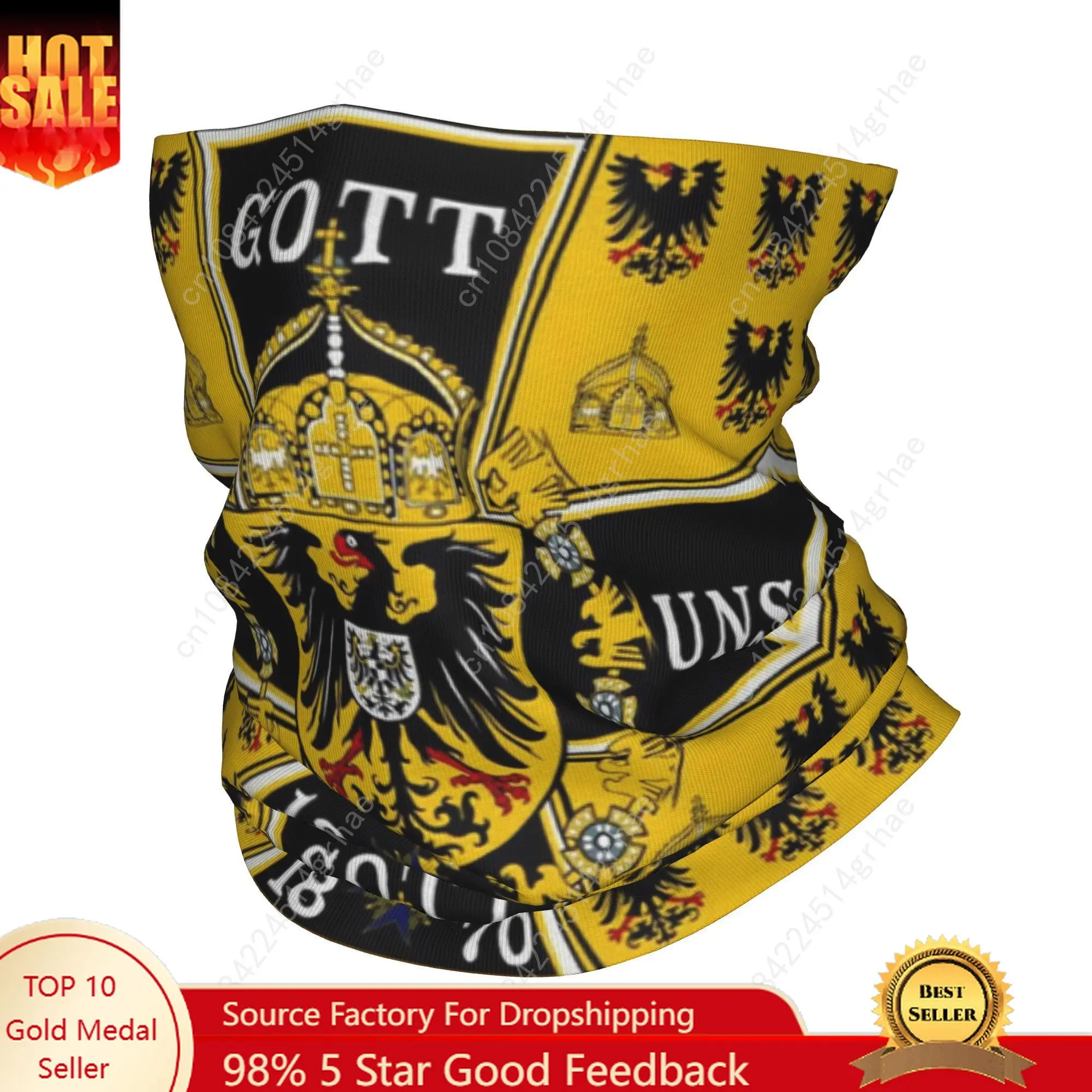 

Custom Prussian Battle Flag Of 1870 Winter Headband Neck Warmer Men Ski Tube Scarf German Emblem Patriotic Face Bandana Gaiter
