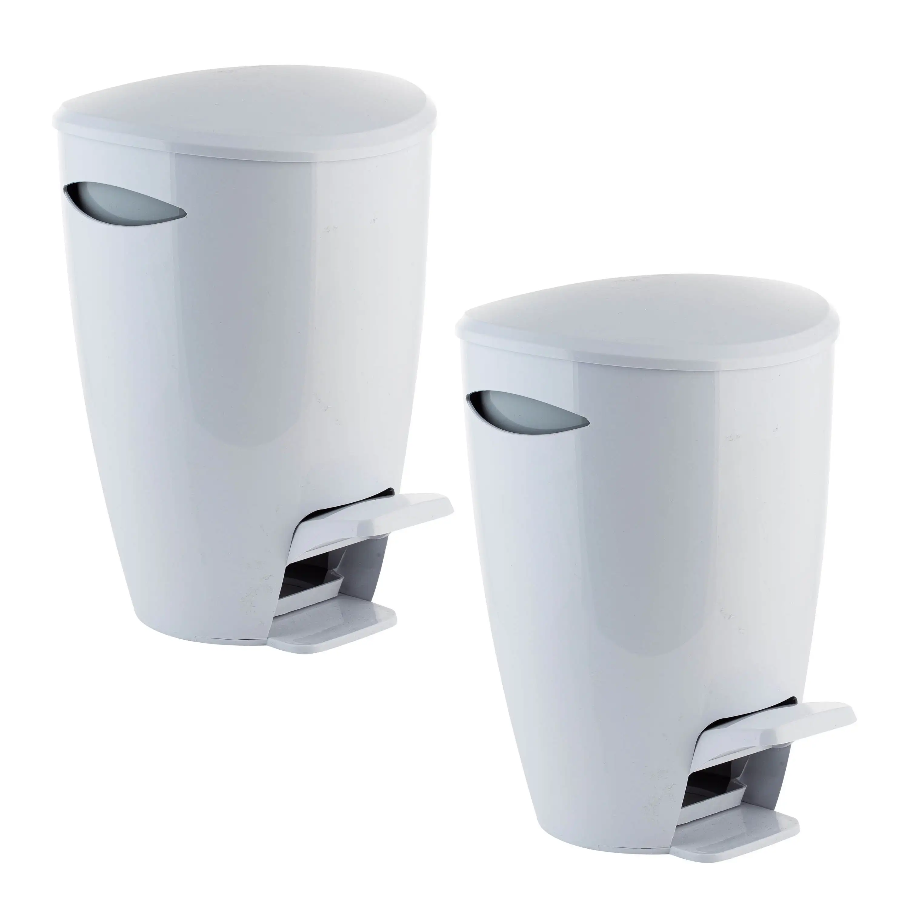 

2-Pack 5-Liter Contour Step Pedal Waste Bin in White