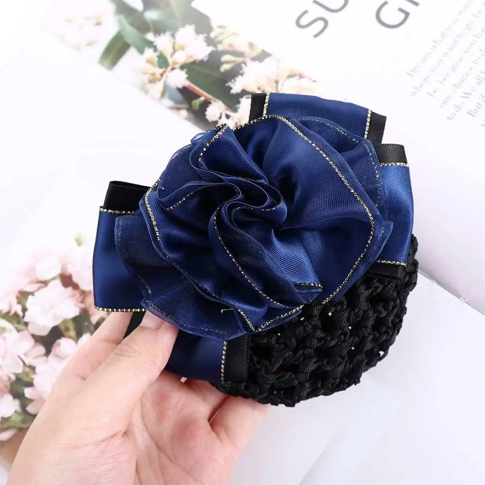 Hair Accessories Female Headwear Hair Clip For Girls Floral Spring Clip Korean Bun Snood Ponytail Clip Hairgrips Cover Net