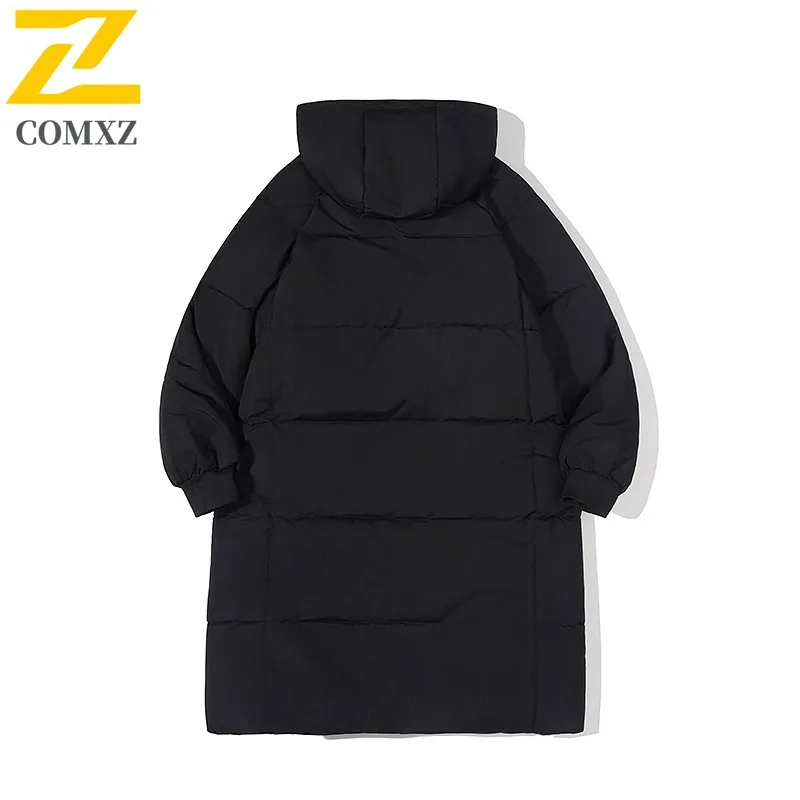 COMXZ Japanese Style Hooded Parka Cotton Jacket Unisex Winter Loose Fit Thermal Coat Functional Workwear Outdoor Sports Jacket