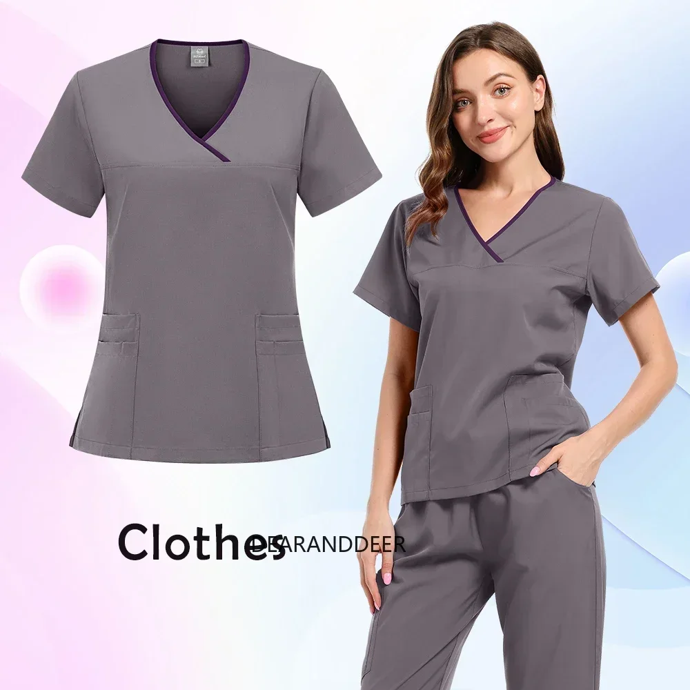 Uniforme de médico de hospital, ropa médica de alta calidad, resistente a las arrugas, elástica, adelgazante, bata de enfermería