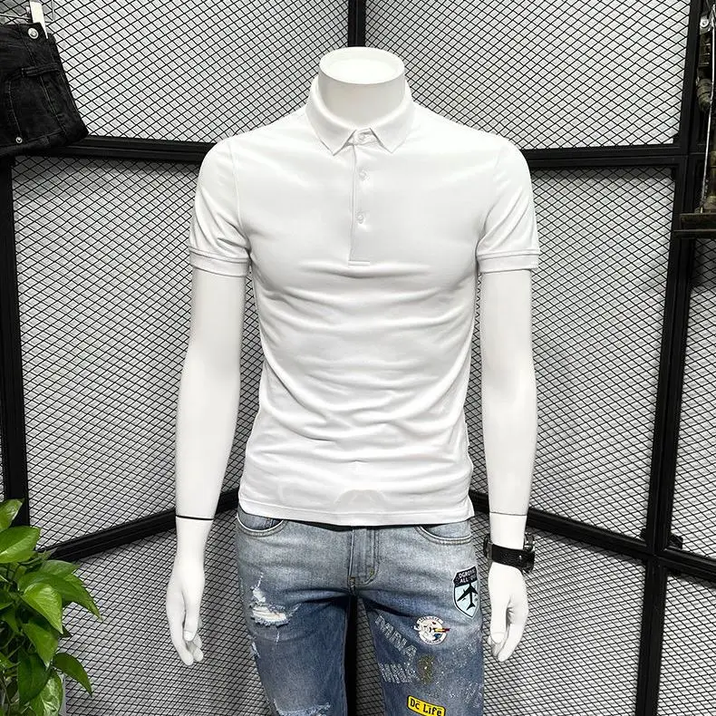 

Upgrade Your Wardrobe with Men's Short Sleeve Shirt Turn-Down Collar Slim Fit Perfect for Summer Solid Color New Trendy Style