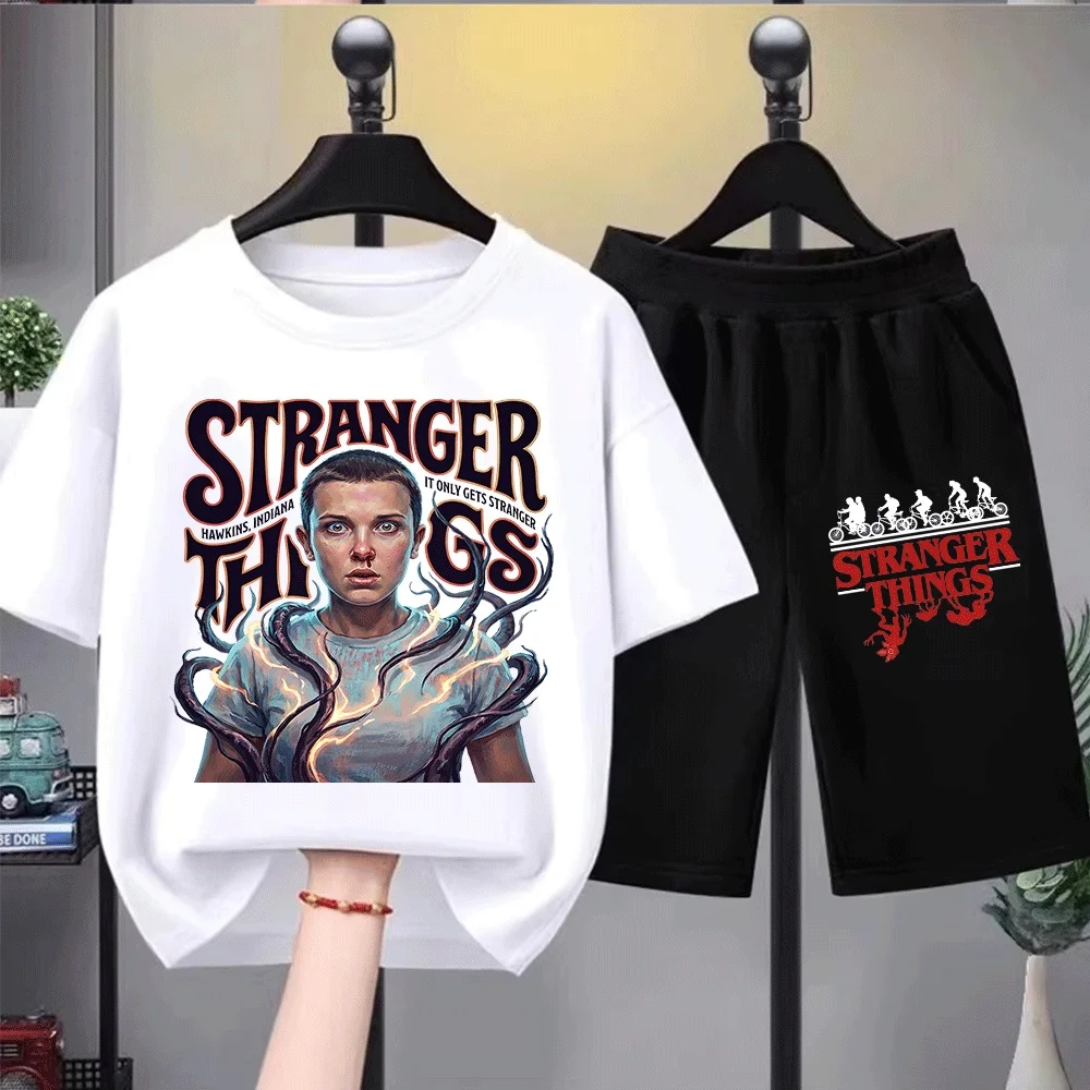 

Stranger Things Kids T-Shirt Set with Unique Design Inspired by Hawkins, Indiana, Perfect for Young Fans