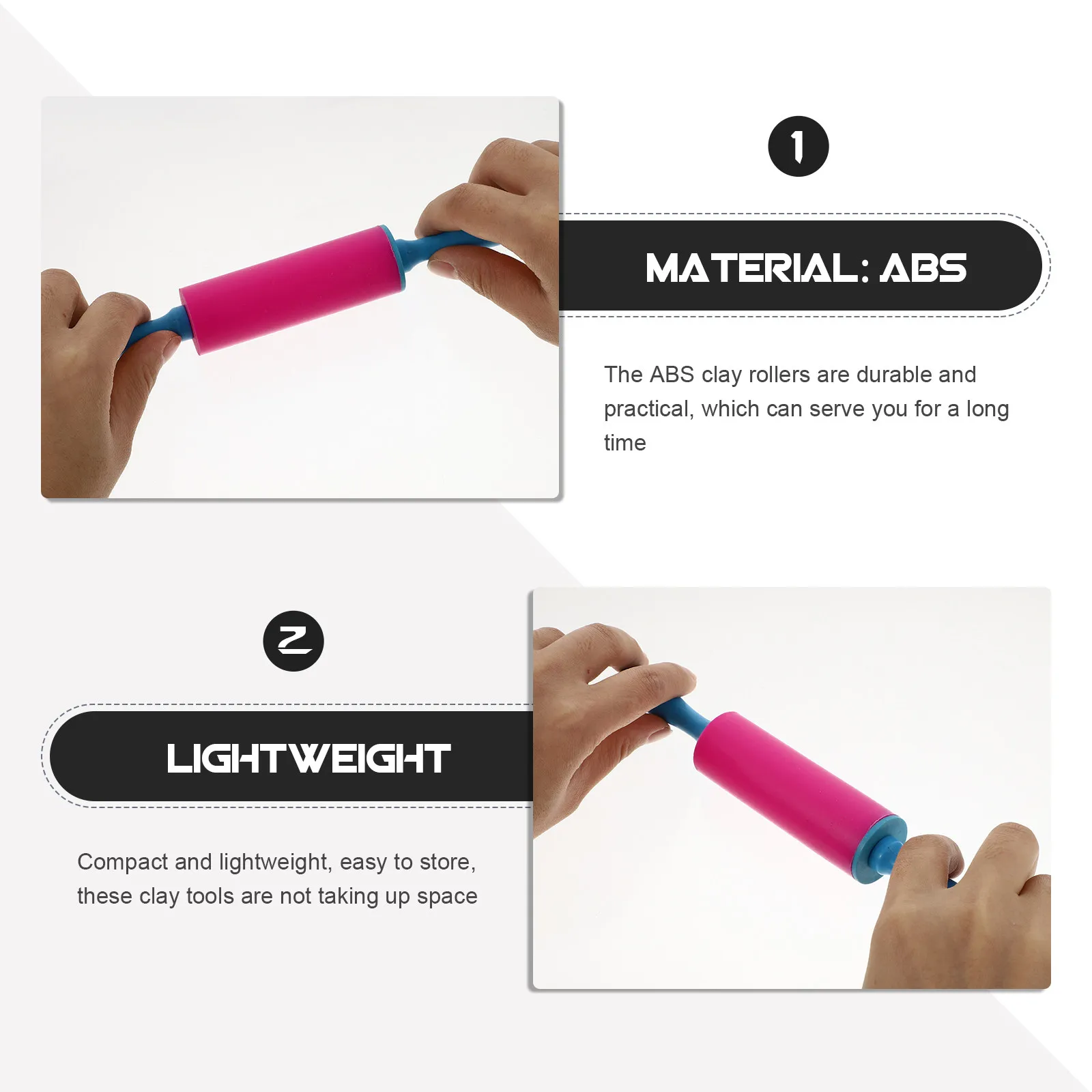 4 Peças de Acessórios de Argila para Crianças, Bastões Sólidos de ABS para Modelagem, Ferramentas Manuais DIY para Argila, Suprimentos e Ferramentas para Modelagem de Cerâmica