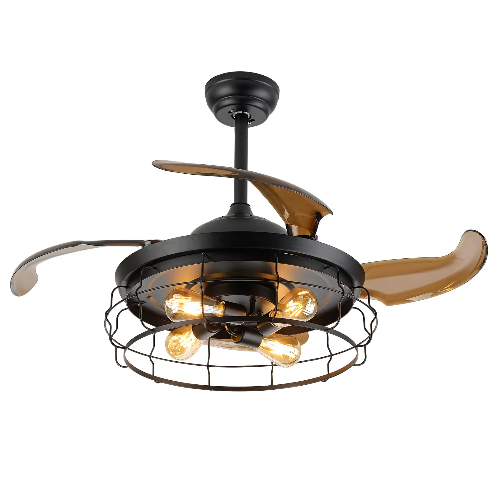 Sturdy Ceiling Fans with 3 Speed Settings, Retractable Blades, Energy-Saving, Quiet Motor for Cooling and Lighting