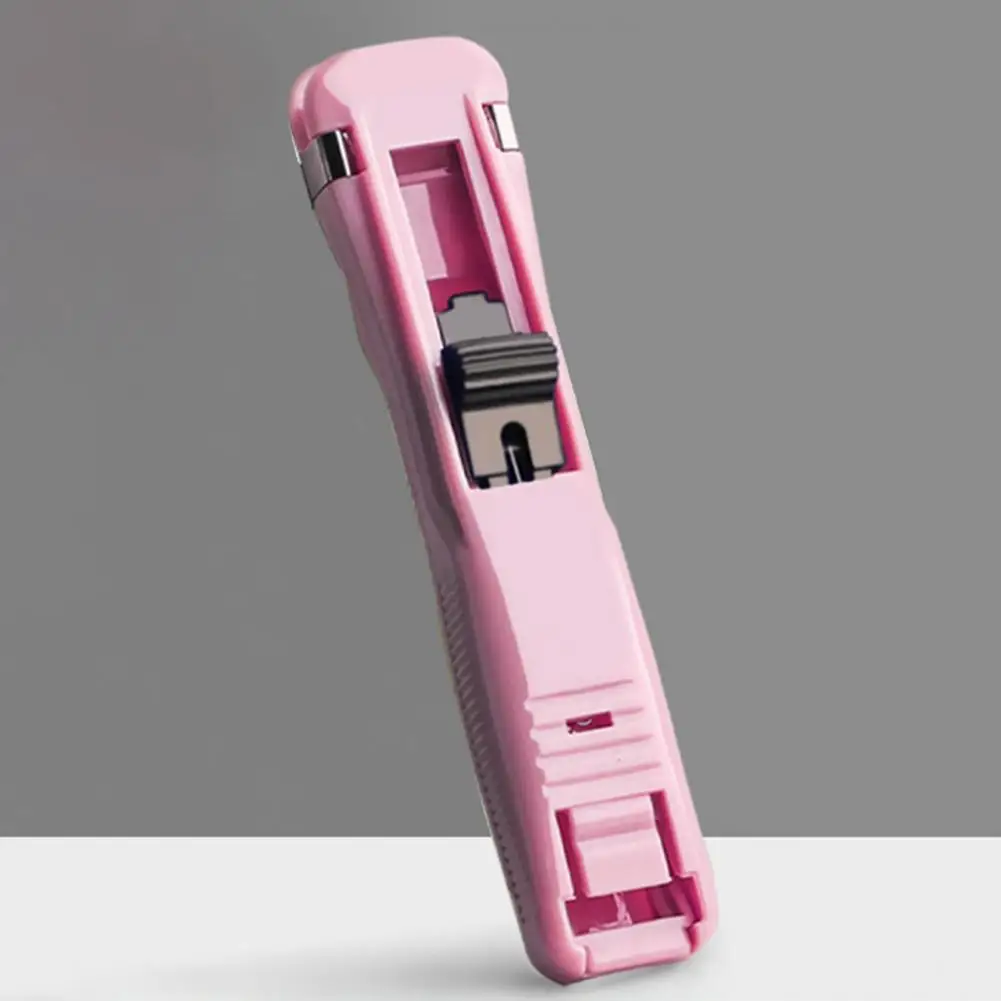 Not Damage Paper Mini Plastic Clip Push Clipper Latest Stapler for School