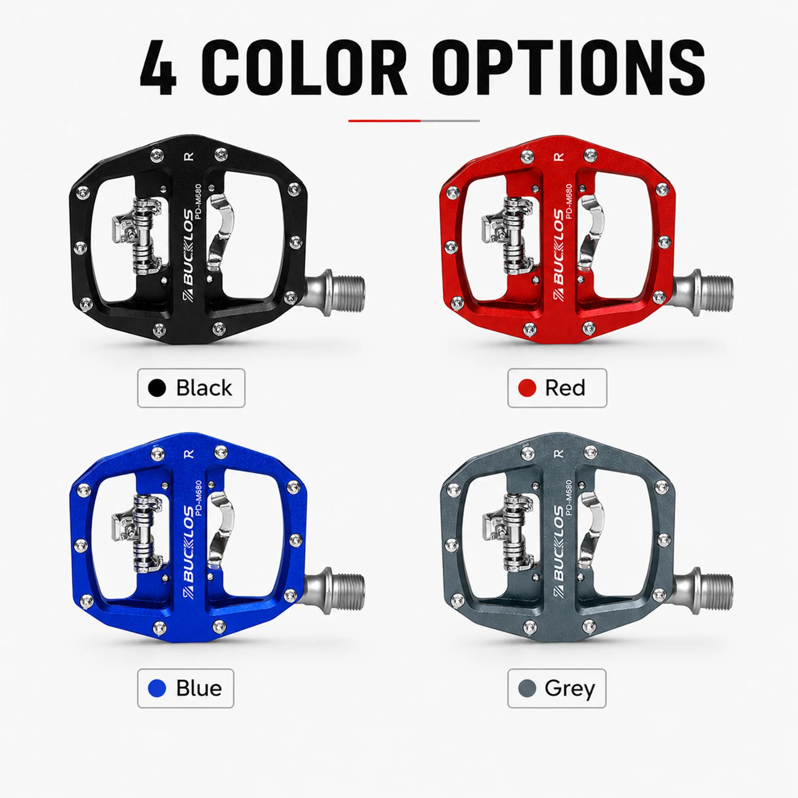 

BUCKLOS MTB Bike Pedal Dual Self-locking MTB Platform Pedals Fit SPD System Aluminum Alloy Mountain Bike Pedal Bicycle Part