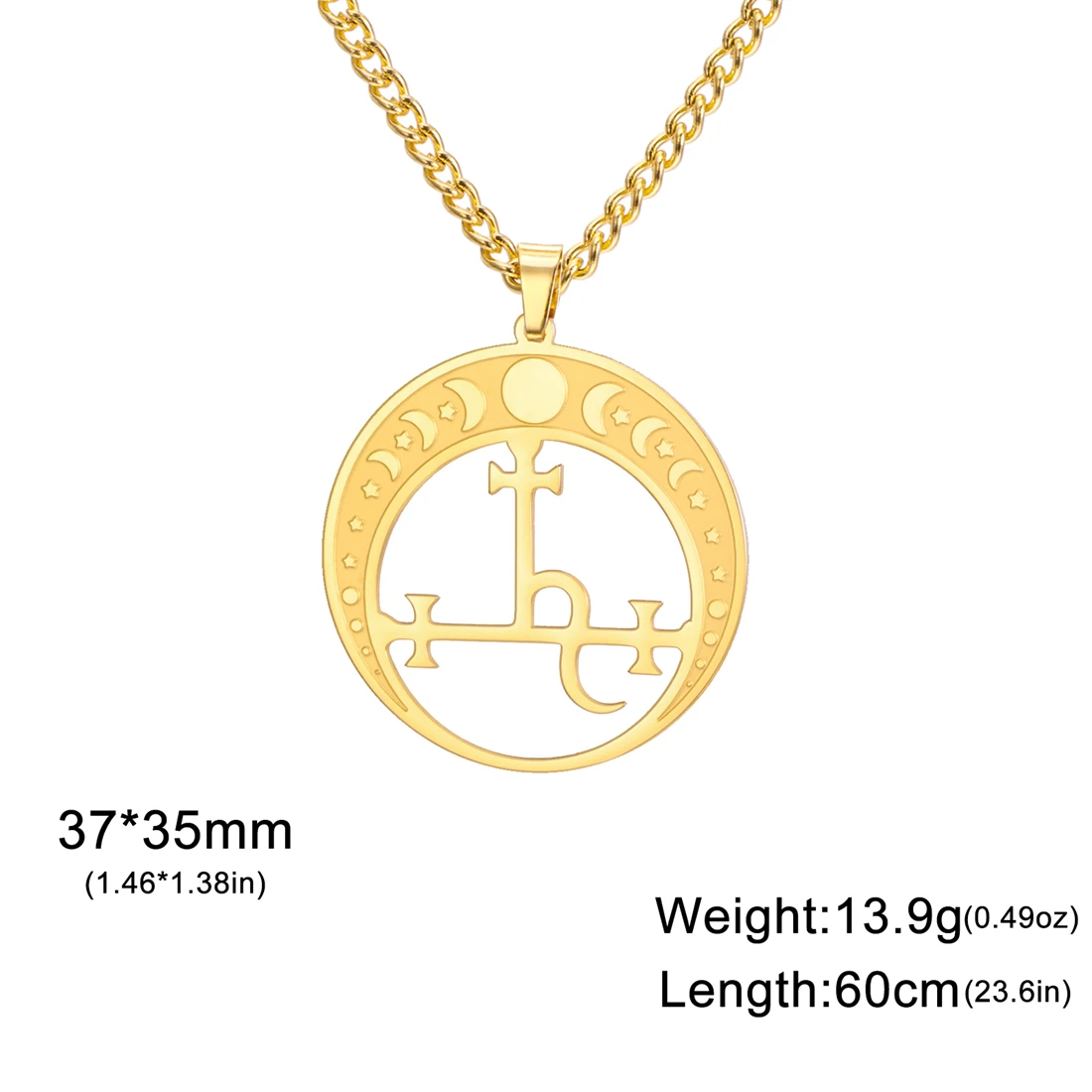 EUEAVAN ليليث شيطان ختم قلادة الفولاذ المقاوم للصدأ خمر الشيطان سليمان رمز قلادة المختنق تميمة المجوهرات هدية بالجملة