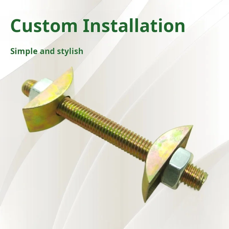 2PCS Furniture Hardware Fastener Four-in-one Connector Bed Fixed Hexagon Nut Half Moon Screw Inner and Outer Tooth Nut Wobbler