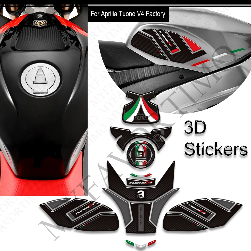

Motorcycle For Aprilia Tuono v4 Factory 1100 Tank Pad Cap TankPad Grips Gas Fuel Kit Knee Stickers Decals Protector 2021 - 2026