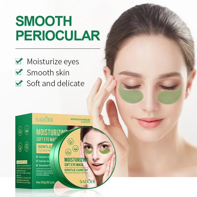 60pcs/box Hyaluronic Acid Repair Eye Patches Removal Dark Circles Moisturizing Eye Mask Crystal Collagen Gel Mask Eye Skin Care