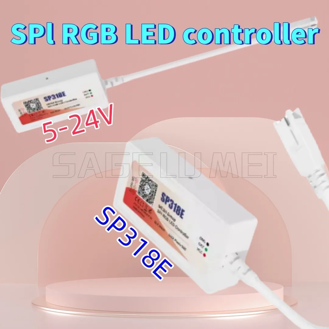 

SP318E DC5-24V MESH Group SPl RGB светодиодный контроллер Групповые устройства управления Приложение Музыка DIY Визуальная группа может подключить до 200 устройств