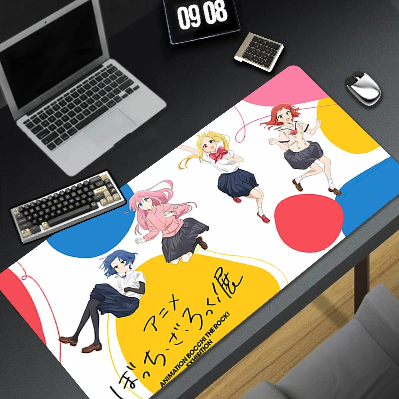 Mauspad-Design, rutschfeste Schreibtischunterlage, BOCCHI THE ROCK, Gaming-Zubehör, genähte Kanten für Zuhause und Spiel für Gamer, Mauspad