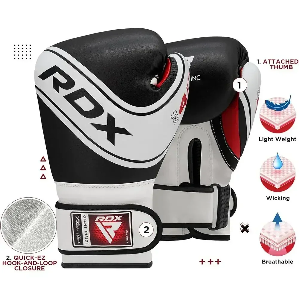 Junior Heavy Duty Boxing Set with Non-Tear Leather Punching Bag for MMA, Kickboxing, Muay Thai, Taekwondo, and BJJ Training