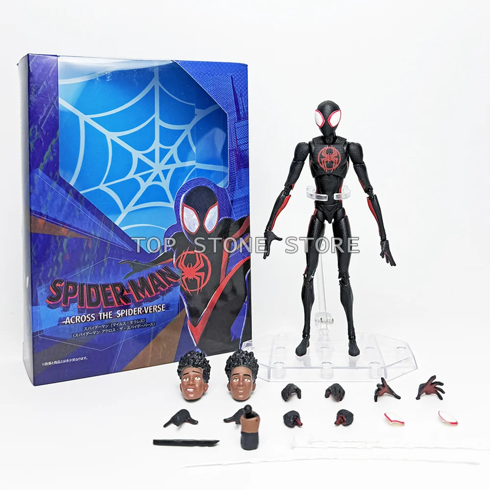 Figurka akcji SHF Miles Morales, anime Spider-Man: Spider-Verse, figurka 15 cm, PVC, model Ko Miles, zabawki.