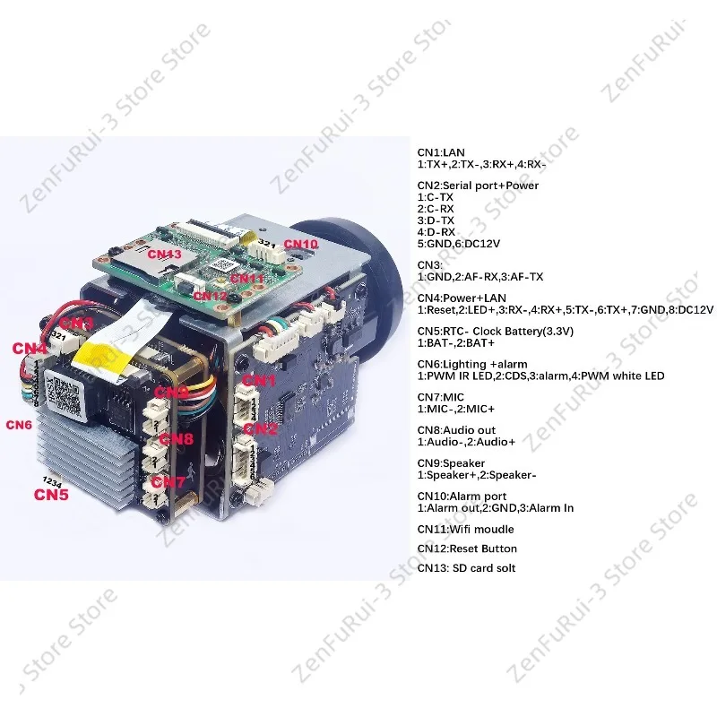 HiEasy 3516V300(610) Camera Module IMX415 8MP 30fps 240X Zoom Variable‑Focal IP Camera Board For Surveillance Monitoring view 4