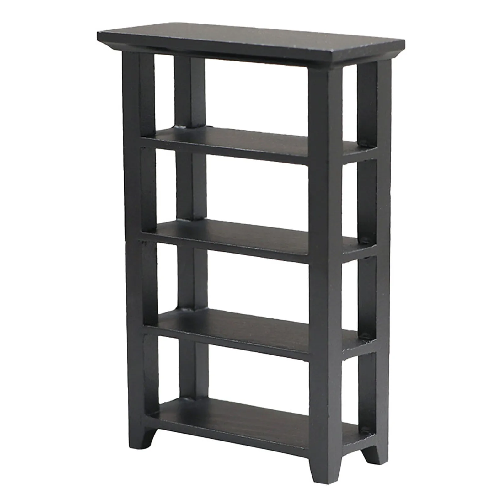 

Black Four-Layers Mini Flower Stand Miniature Display Shelf Living Room Mini House Decoration Decorative Bookshelf