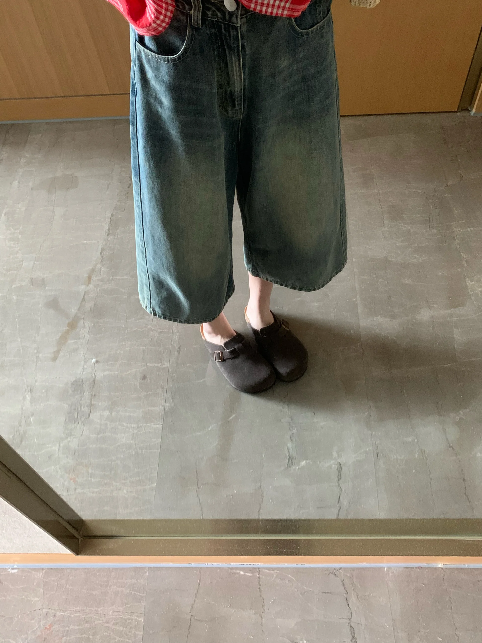 

Джинсы-капри Waed в винтажном стиле для девочек, свободные, с широкими штанинами, на молнии, весна-лето, женские, свободного кроя