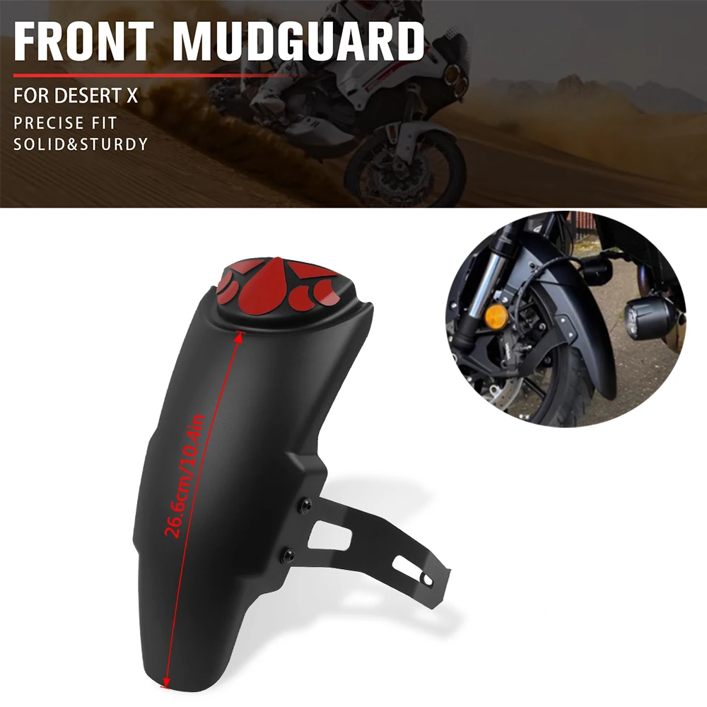 

Motorcycle Front Mudguard Splash Guard Cover For Ducati DesertX Desert X 2022-2024 Fender Extender Extension Fender Bracket