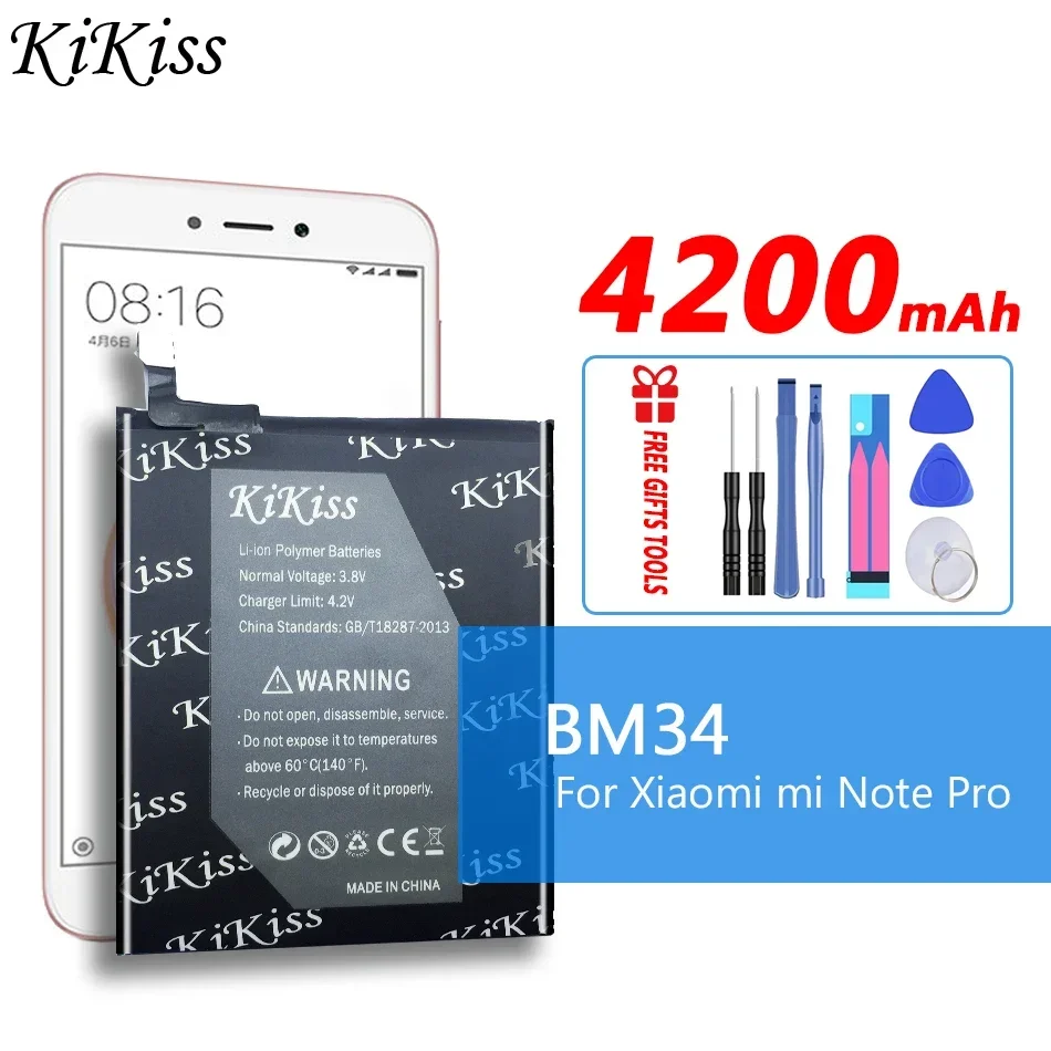 

Аккумулятор 4200 мАч BM34 Φ BM 34 для Xiaomi Mi Note Pro (NotePro) BM-34 Аккумулятор для Xiao mi NotePro + Бесплатные инструменты