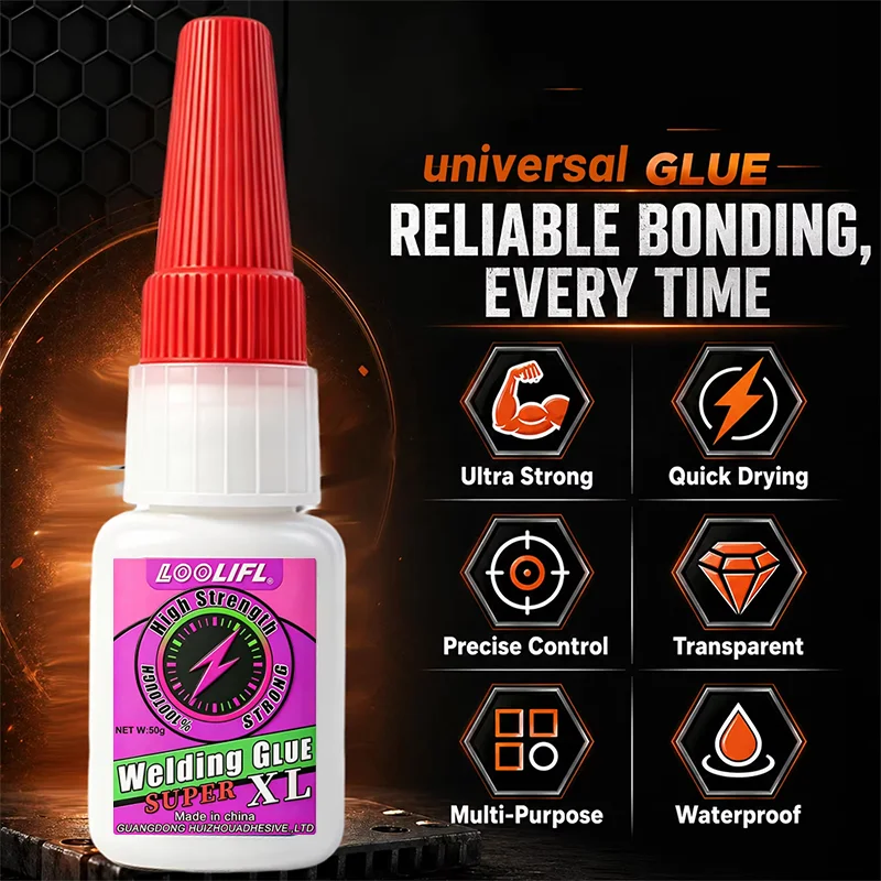 Loolifl Welding Glue Super Large Package, Available in 1-7 Pieces, Each Bottle Contains 20 Grams, Stronger Than General-Purpose Instant Strong Glue, Fast-Drying High-Strength Cyanoacrylate Adhesive, Universal Transparent Strong Glue Suitable for Plastic, Metal, Rubber, Ceramics, Wood, Leather, for Home Repairs, DIY Crafts, Damaged Item Repair, Handicrafts, and Model Making