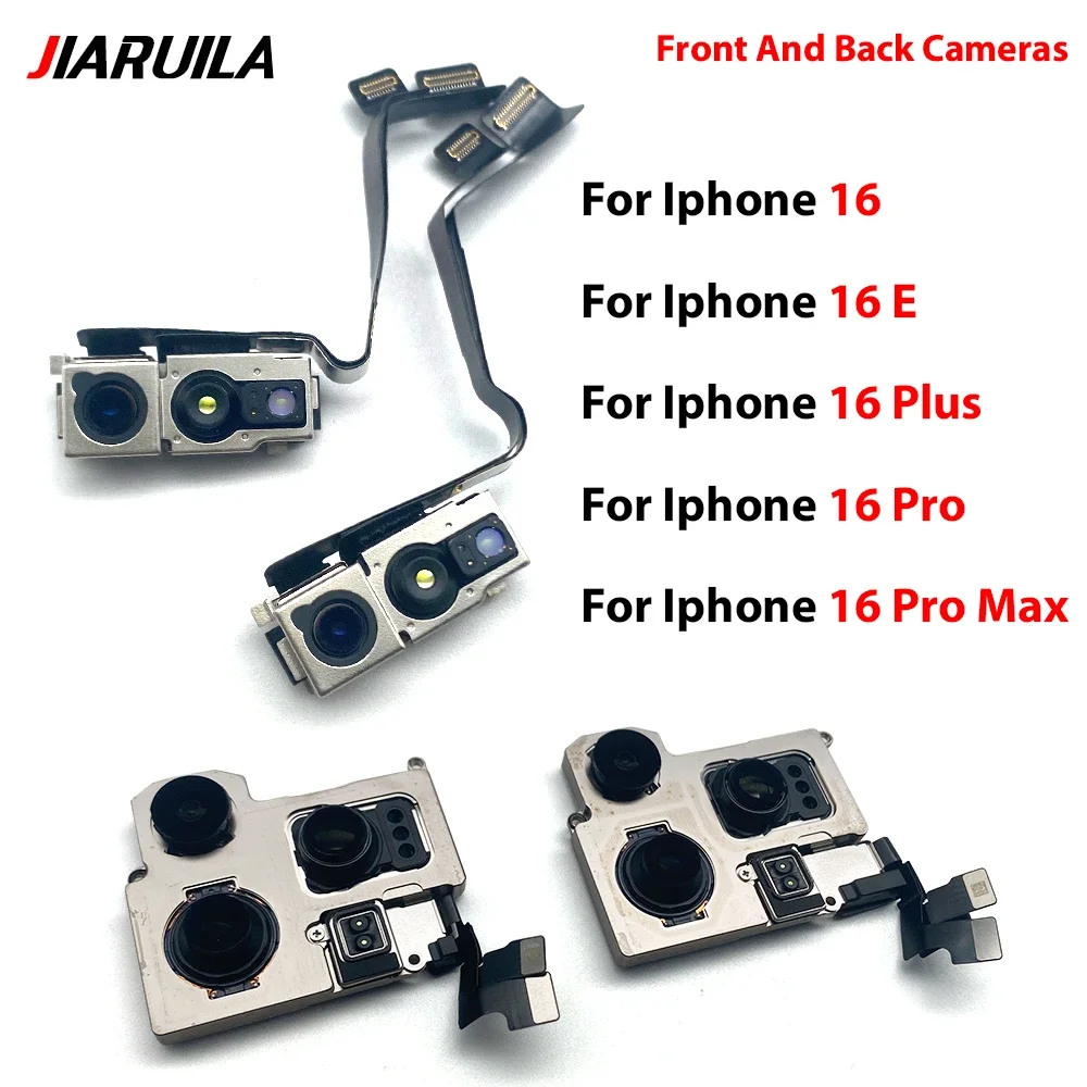 For IPhone 16 / 16 Plus / 16 Pro / 16 Pro Max / 16E Front Small Facing Camera + Rear Big Main Camera Module Flex Cable