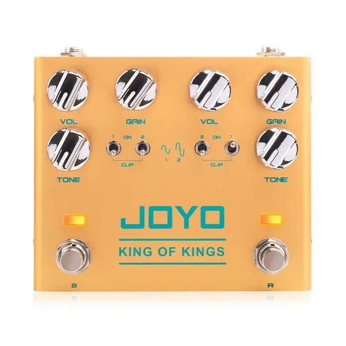 JOYO R-20 킹 오브 킹스 오버드라이브 기타 이펙트 페달, 순수 아날로그 회로, 듀얼 채널 크런치 페달, 독립 클리핑 포함 