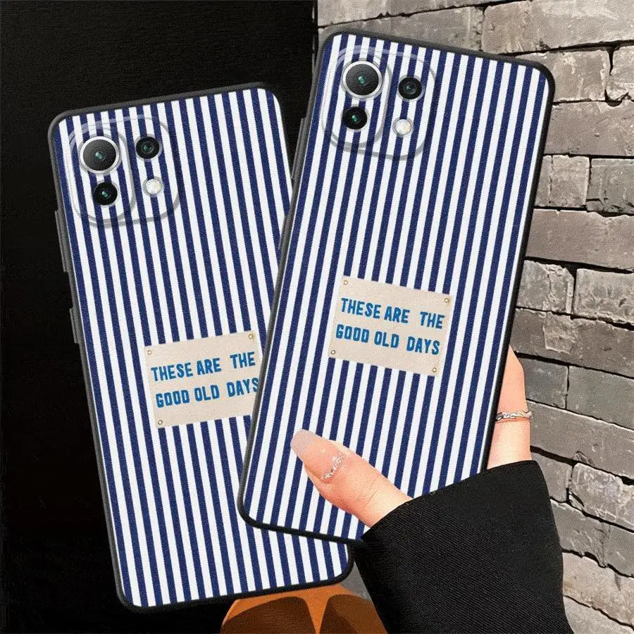 Case for Xiaomi Mi 11 12 13 Lite 13 14 15 Pro 12X 10T 11T 12T Pro Black Soft Phone Cover Retro Stripes