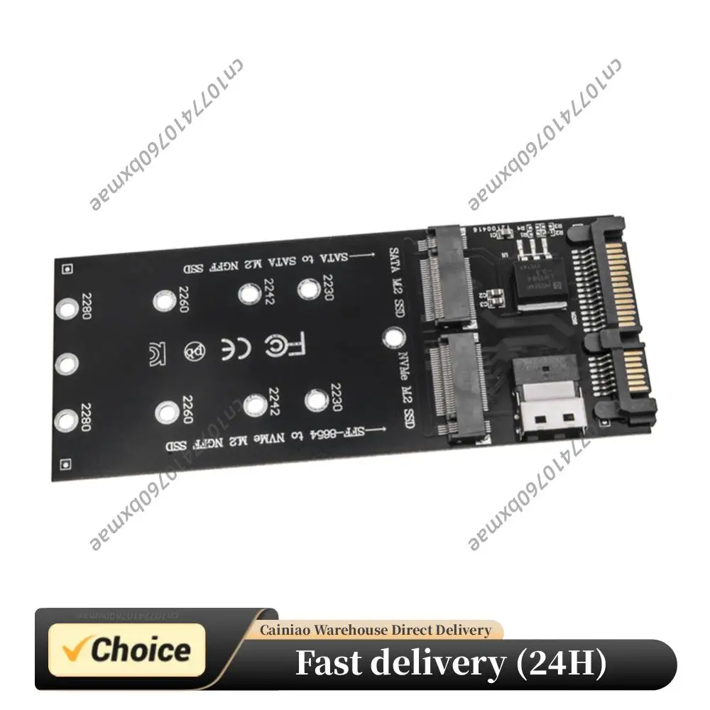 

Адаптер M.2 на SATA, конвертер SFF-8654 в M2 NVME SSD, комбинированный адаптер-конвертер 2 в 1, плата-переходник, совместимая с материнскими платами настольных ПК
