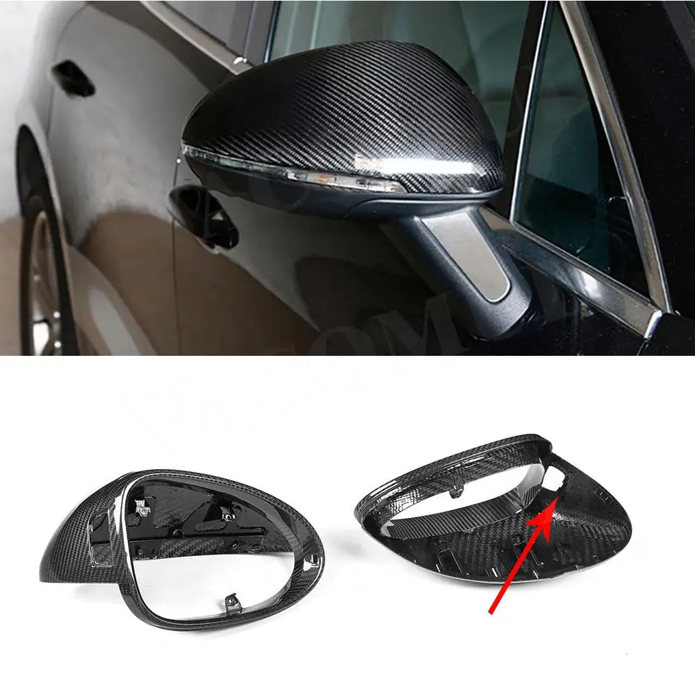 

Dry Carbon Door Side Rearview Mirror Covers Shell Trim For Porsche Macan 95B 2014-2021 With lane Assist