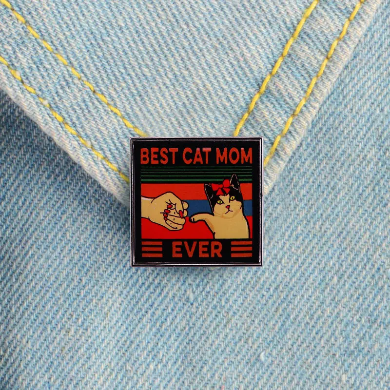 A great cat mom brooch, a fun cat mom Mother's Day gift