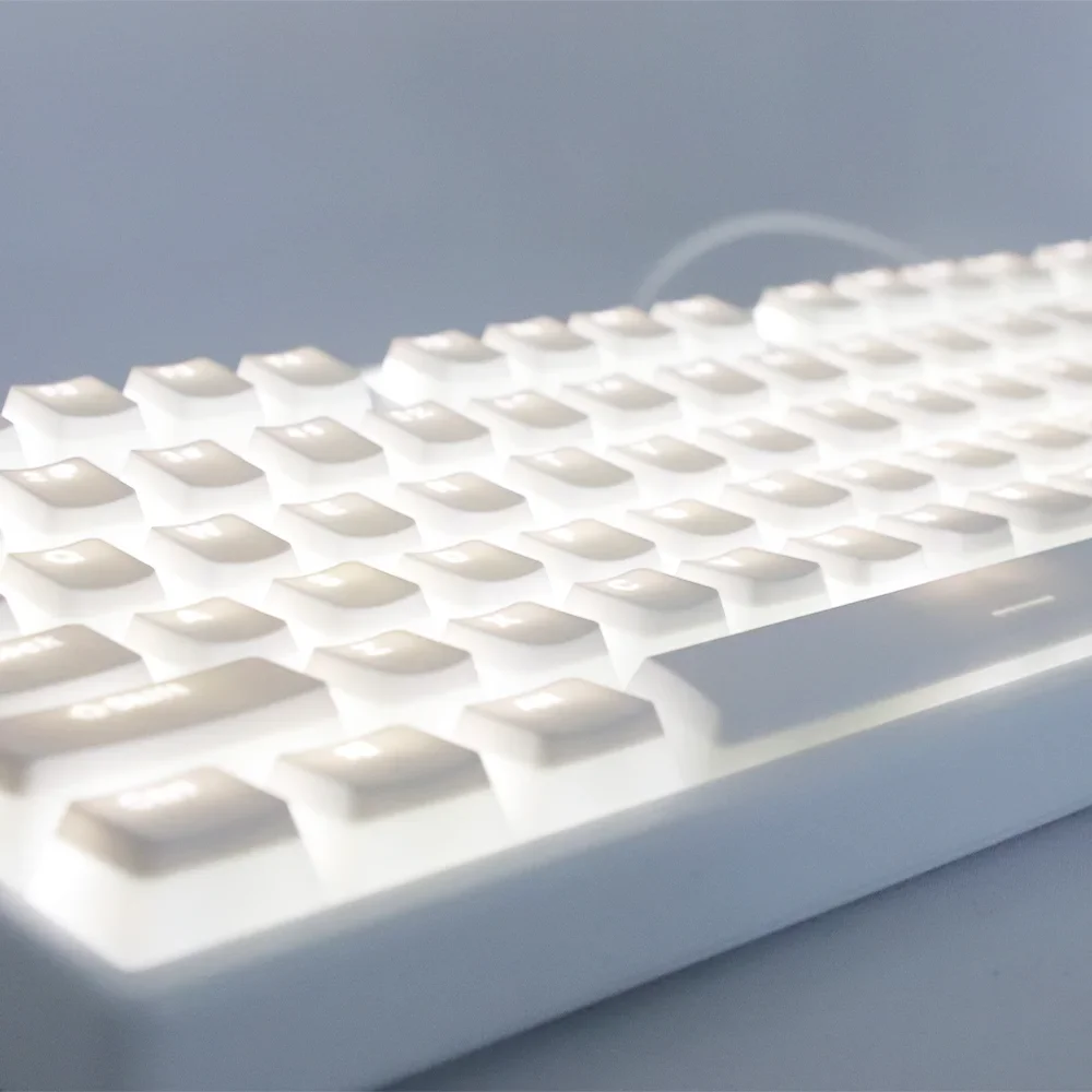 PBT Pudding Keycaps 129 Keys OEM Height White Backlight for Mechanical Keyboard AULA F75 Ajazz Anne Pro 2 Game PC