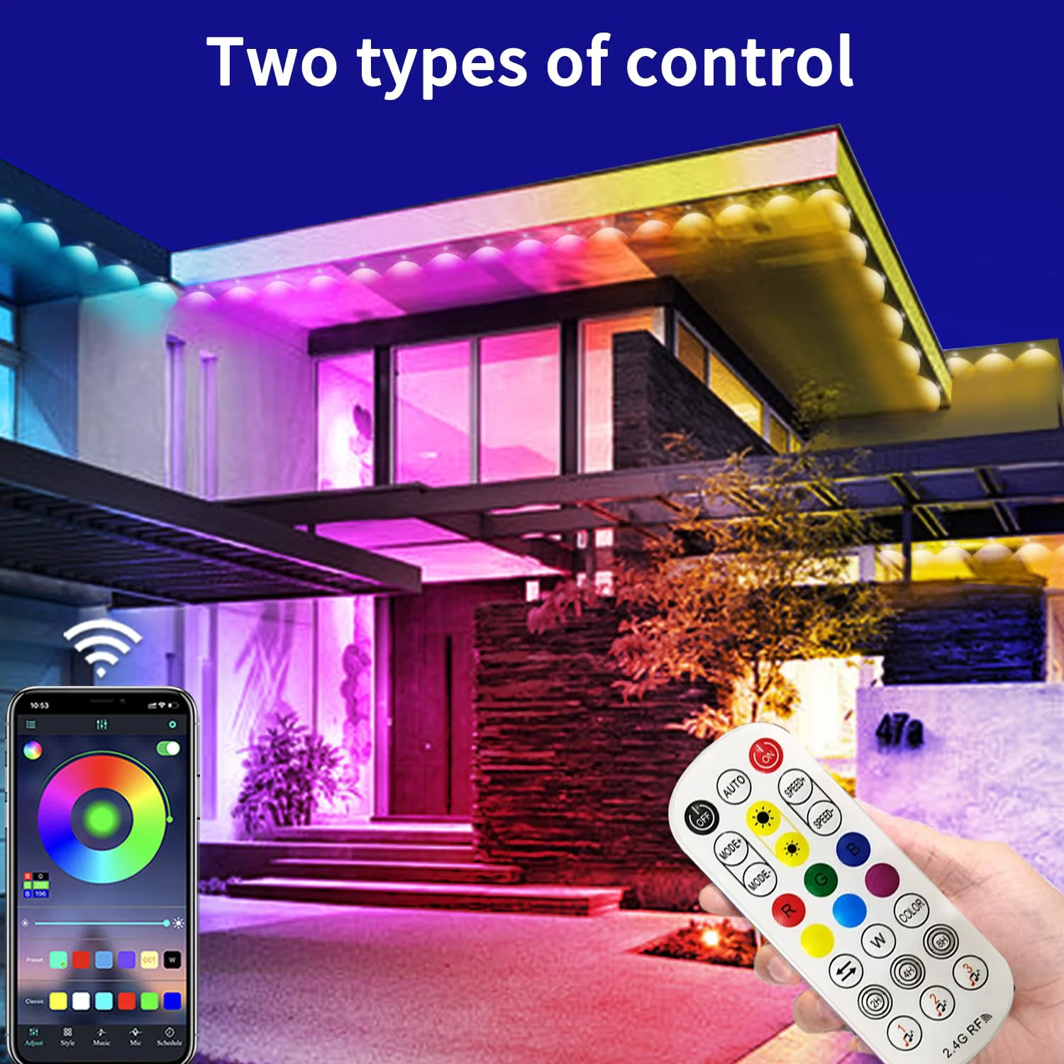 سلسلة أضواء خارجية دائمة 60 متر 120 المصابيح الذكية RGBIC LED أضواء IP67 مقاوم للماء كامل منزل الطنف أضواء ديكور الهالوين اليكسا #2