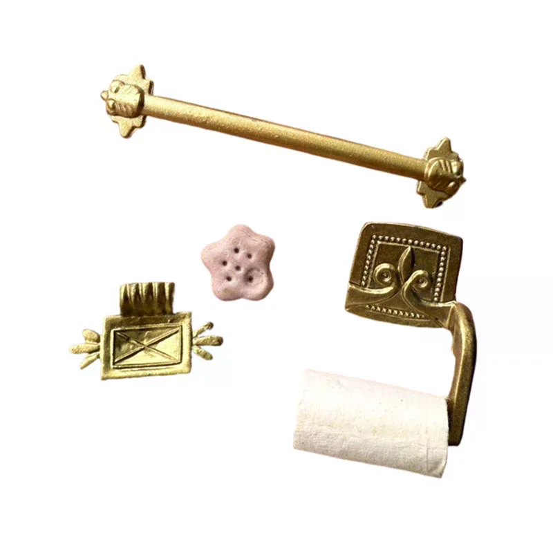 1/12 Puppenhaus Miniatur Papier Handtuch Rack Seife Rack Handtuch Rack Set Modell Möbel Zubehör Für Puppe Haus Dekor Kinder Spielzeug Geschenk