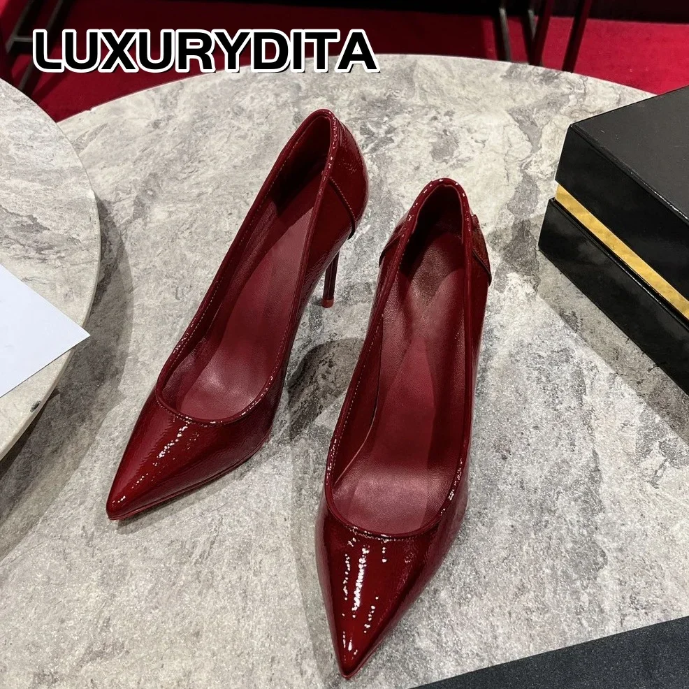 

Top Quality Womens High Heels 0-12cm Luxury Fashion Ladies Sandals Designer Classic Red Heel Real Leather sole Mules Shoes 2339