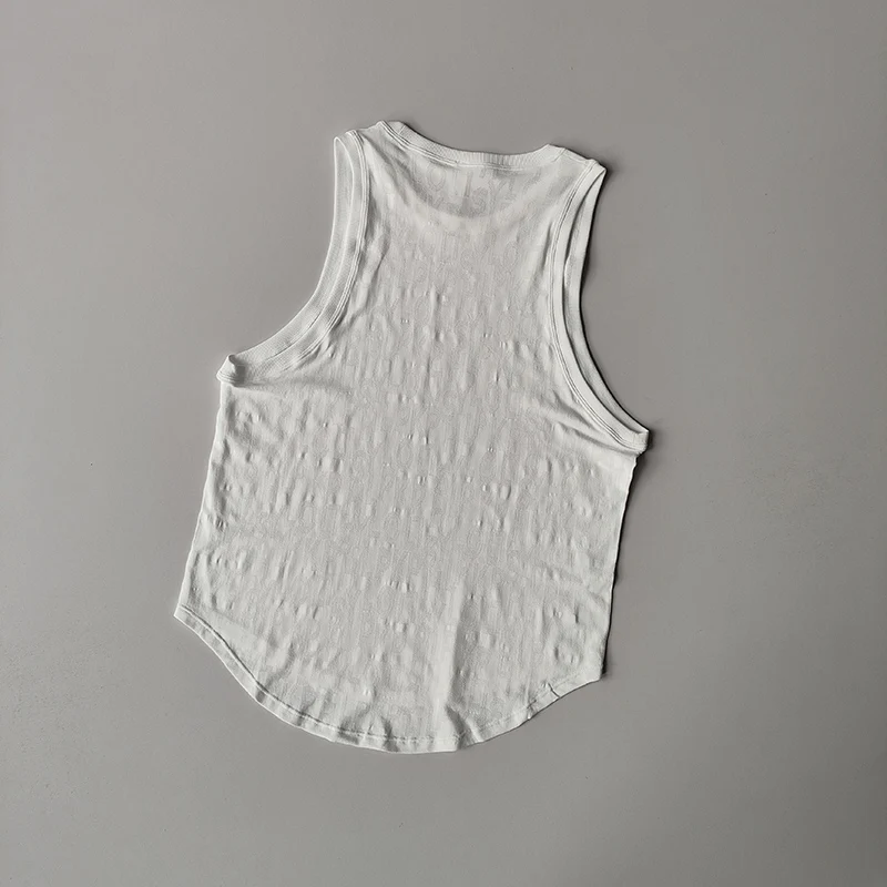 I-förmige Sportweste für Damen im Sommer, leichter Buchdruck, lockere Yoga-Kleidung, Trägerweste, Jogging-Marathon-Top ohne Ärmel – Detail 11
