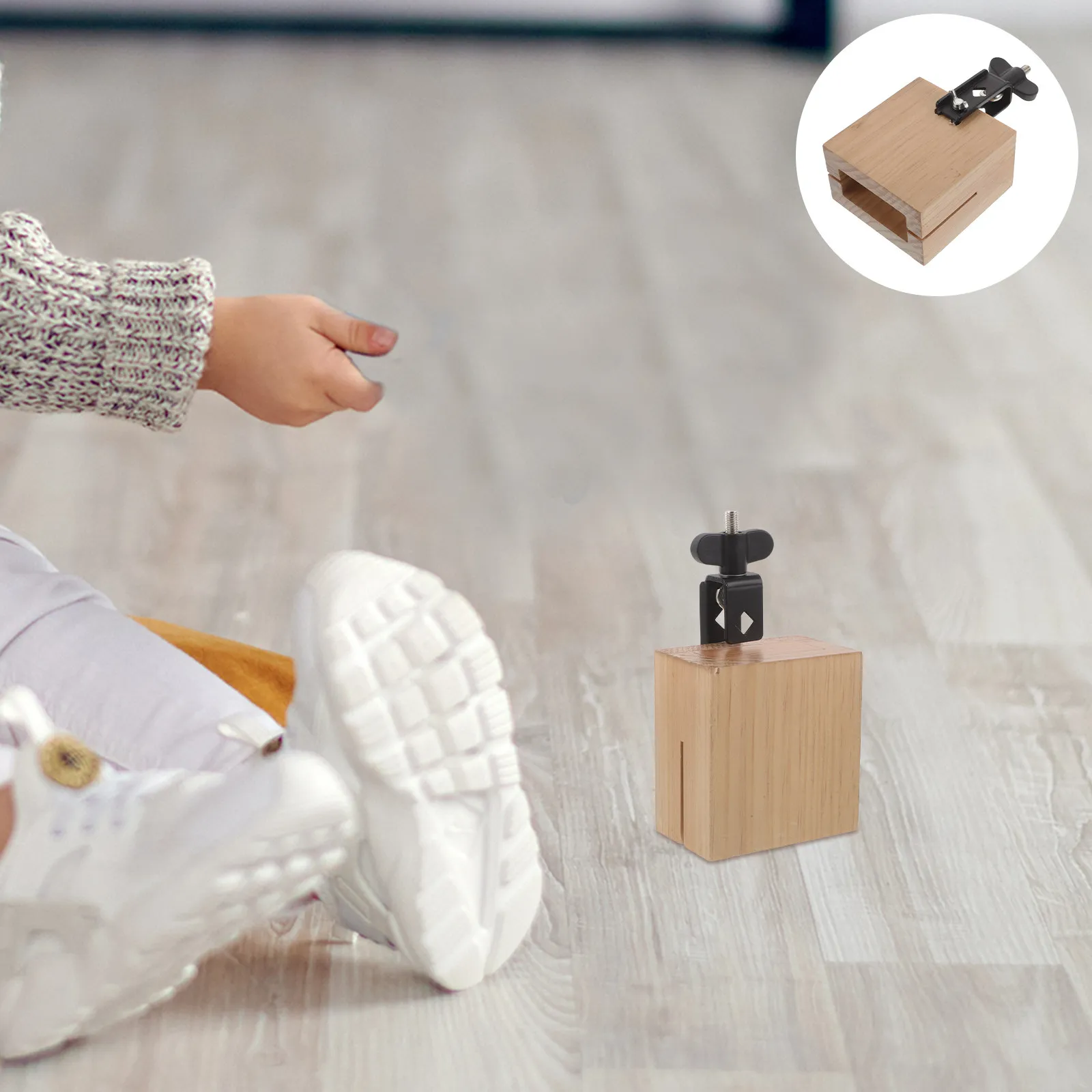 

Миниатюрный деревянный квадратный джем-блок (барабан-колокольчик) для перкуссии, ручной, аксессуар для барабанной установки, для занятий и выступлений в группе